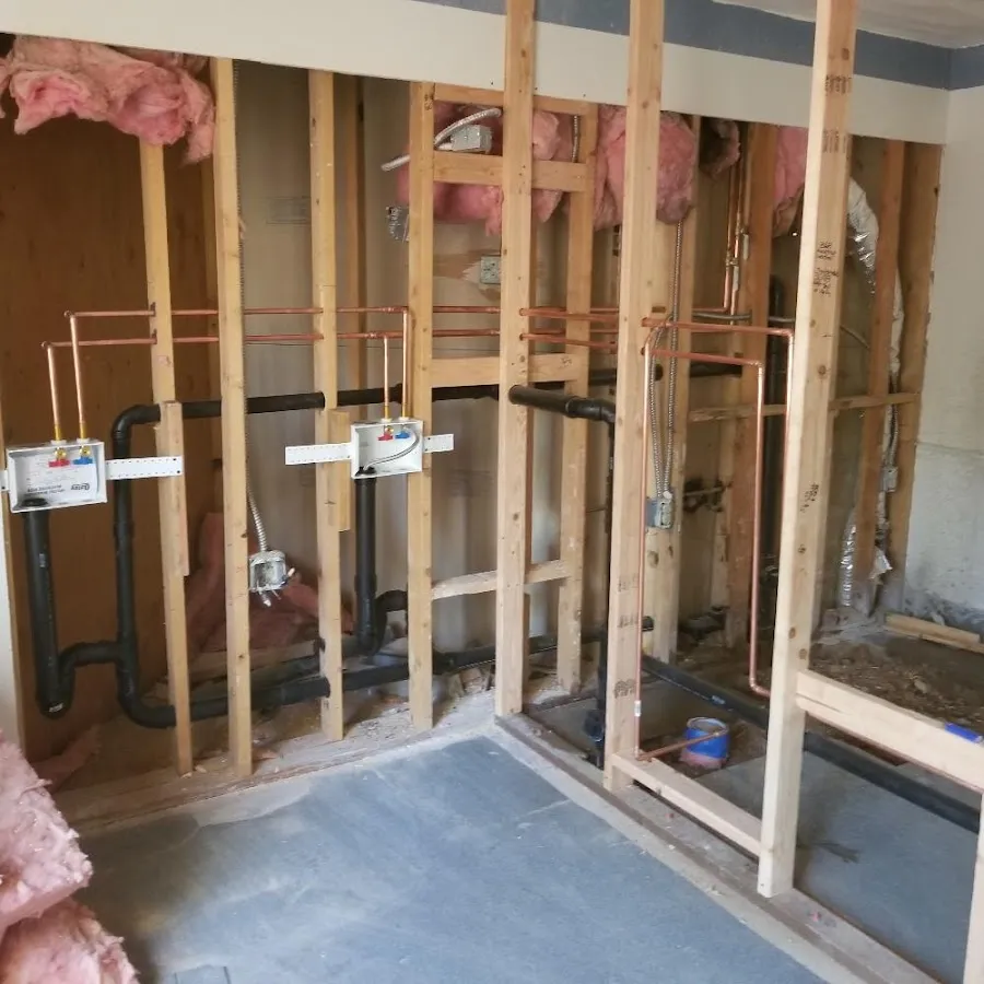 Copper pipe rough-in and plumbing installation in Albert Lea
